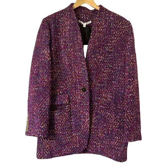 New Veronica Beard Crispin Metallic Tweed Oversized Blazer Coat 8 Contemporary - Picture 5 of 15